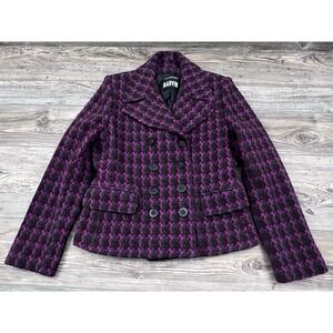 Marvin Richard's Wool Blend Blazer Peacoat Jacket Pink/Black Office Career LARGE